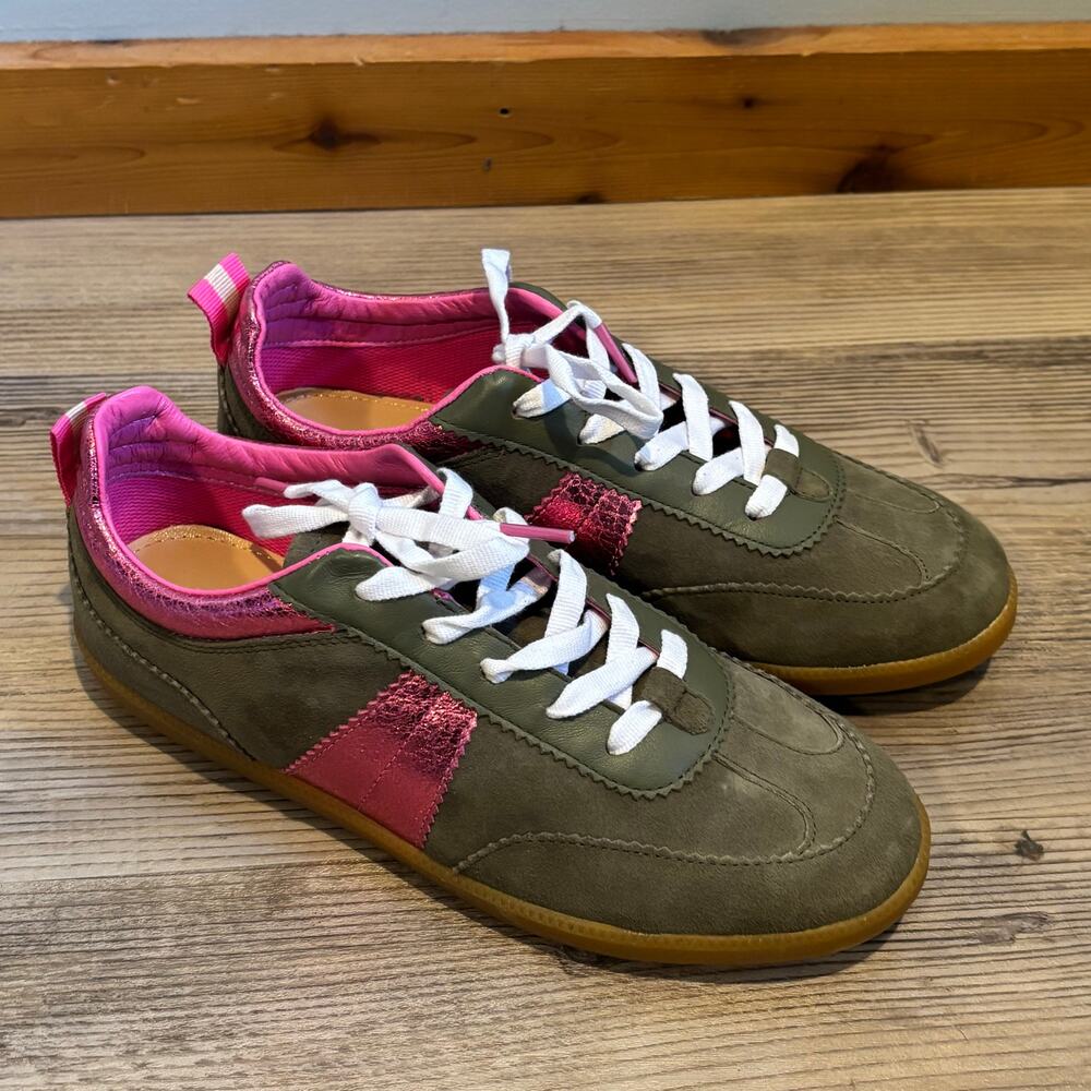Boden Erin Retro Sneaker Green & Pink - size 38